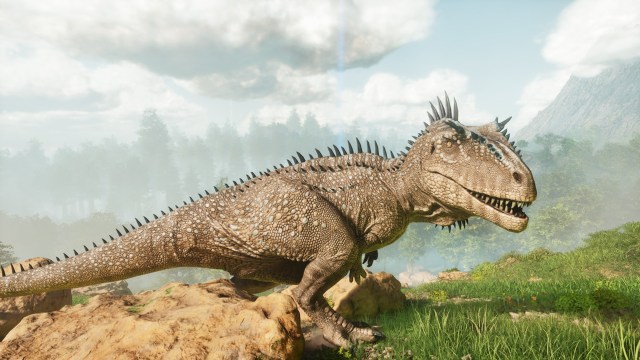 A Carcharodontosaurus in Ark: Survival Ascended.