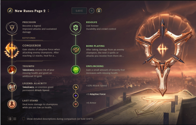 Darius rune setup