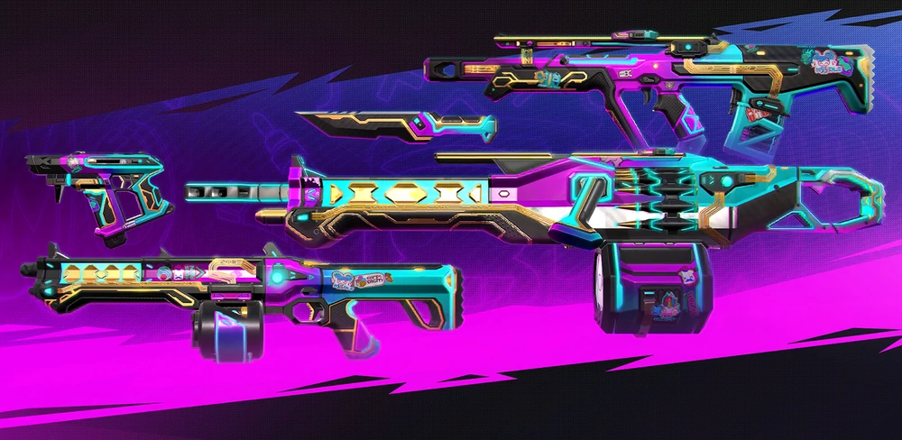 The Glitchpop skin bundle in VALORANT.