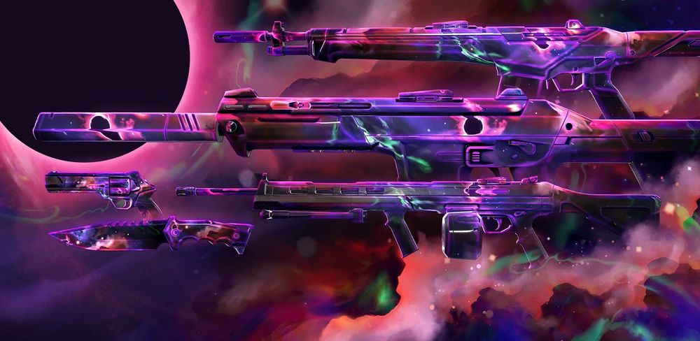 The Nebula skin bundle in VALORANT.