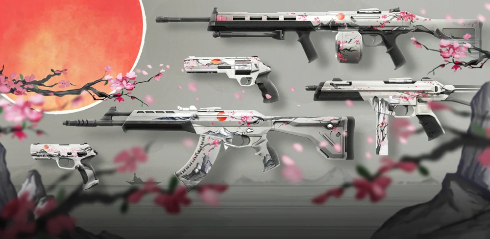 The Sakura skin bundle in VALORANT.