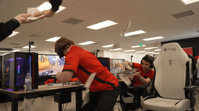 Sentinels make it rain money on teammate Zellsis.